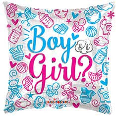18"C Boy or Girl Clear Square