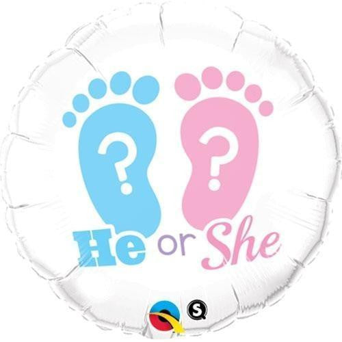18"Q Gender Reveal He or She