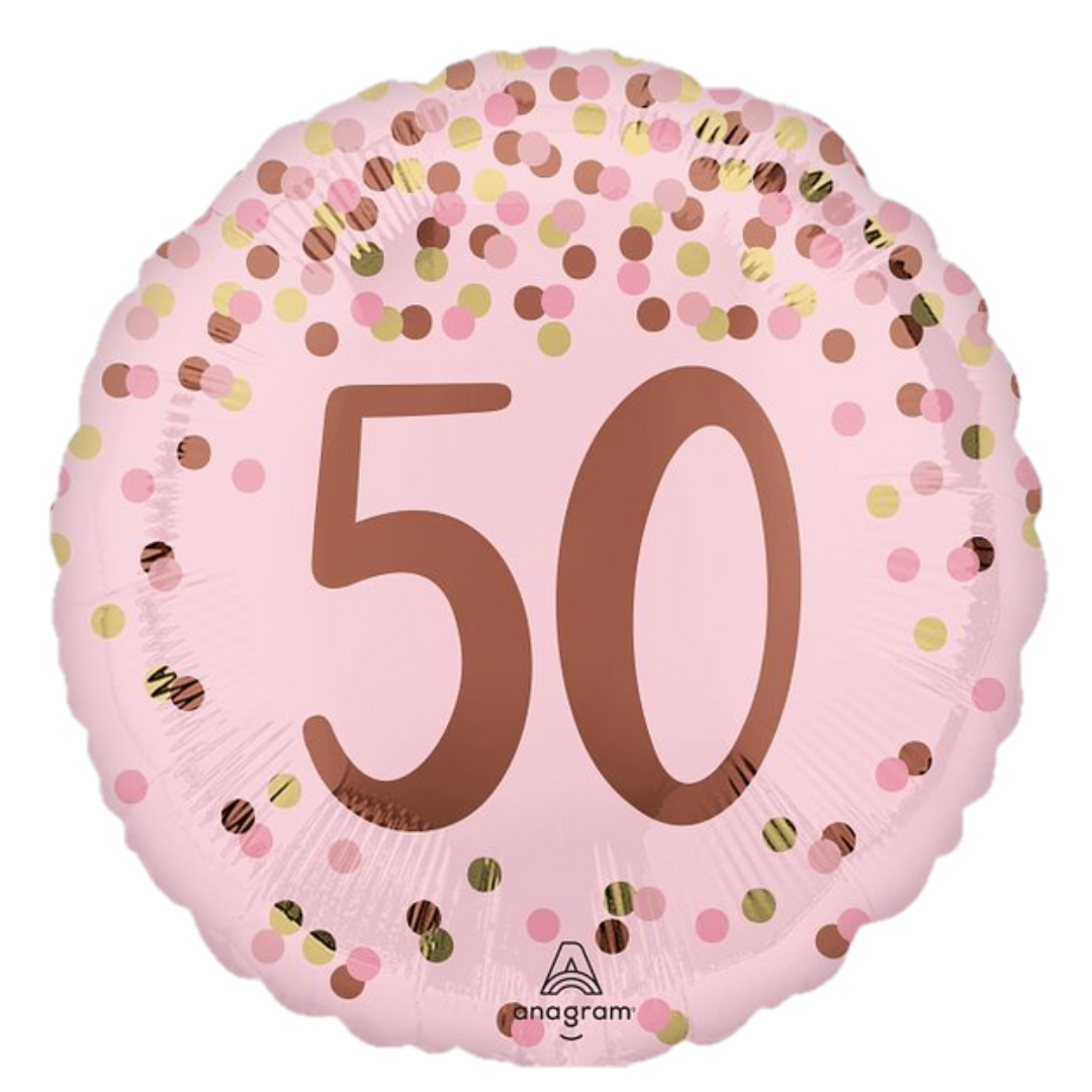 18" Happy 50th Birthday Pretty Pink
