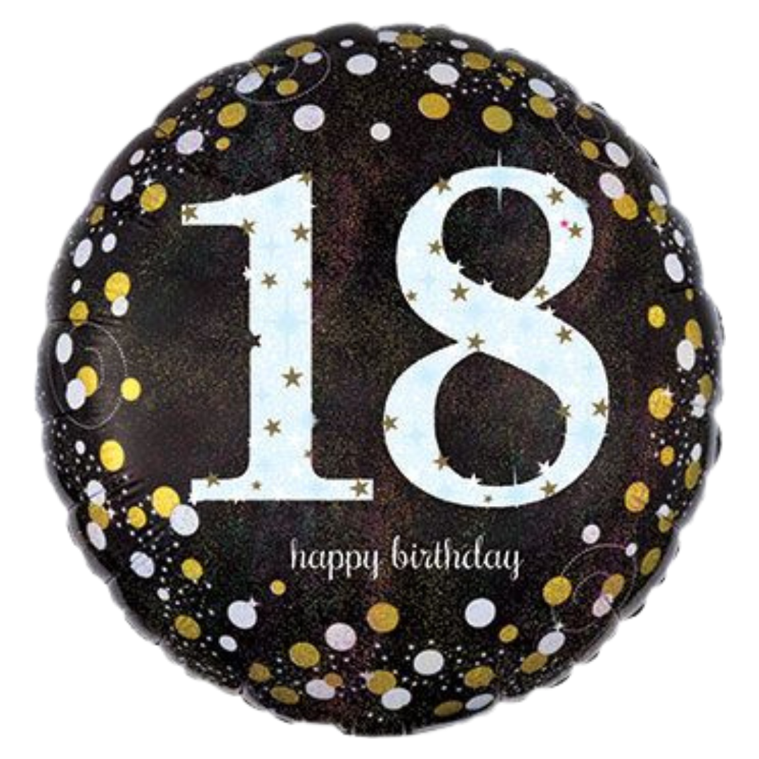 18" Happy Birthday 18 Sparkling Birthday Holo