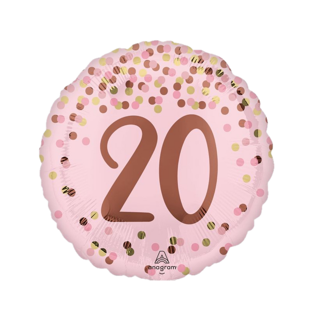18" Happy 20th Birthday Pretty Pink