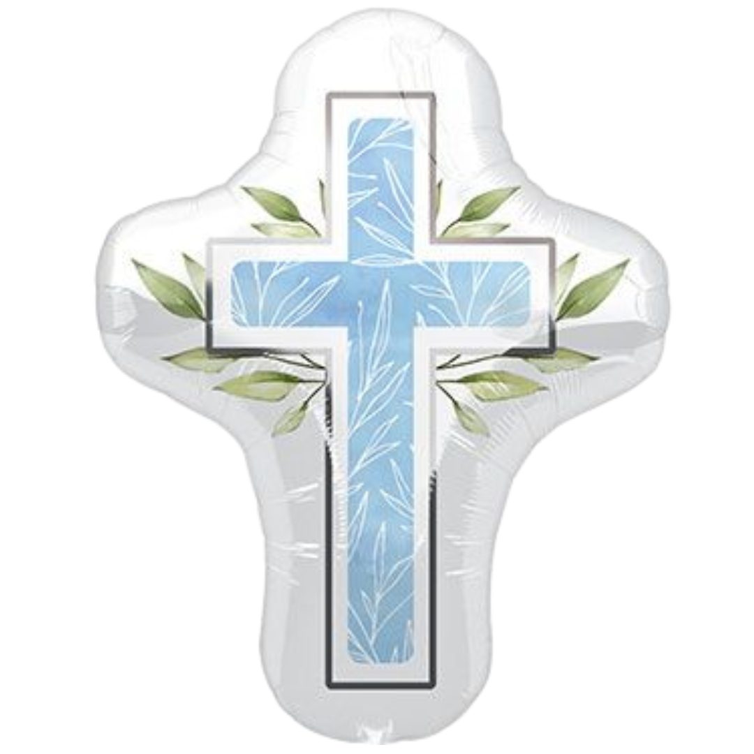 28" Lrg Shp First Communion Cross Blue