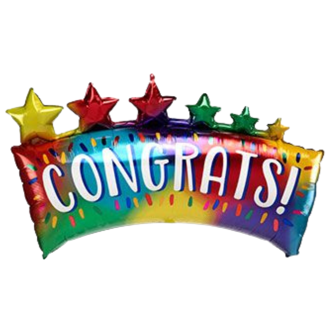 34" Lrg Shp Congrats Star Banner