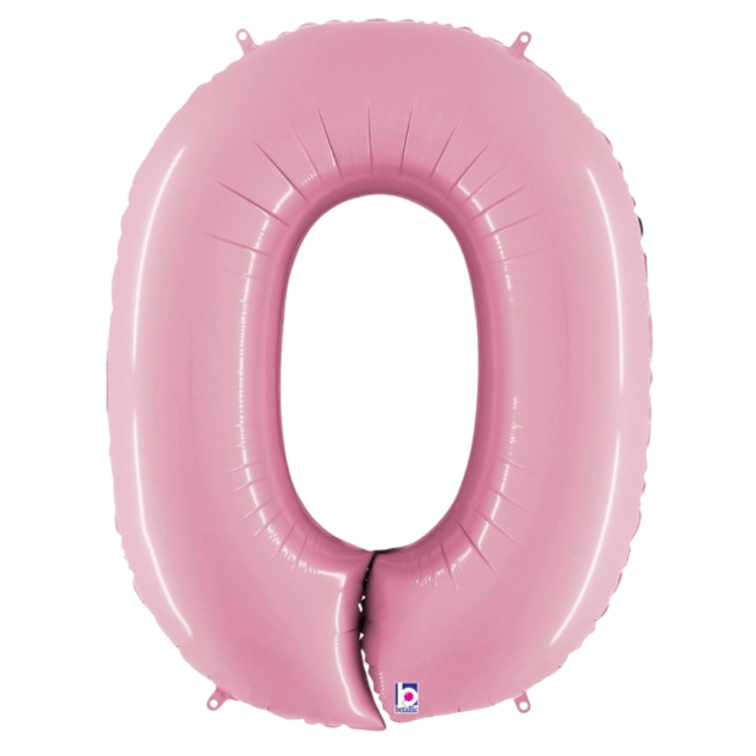 34" Pastel Pink Number Foil Balloons