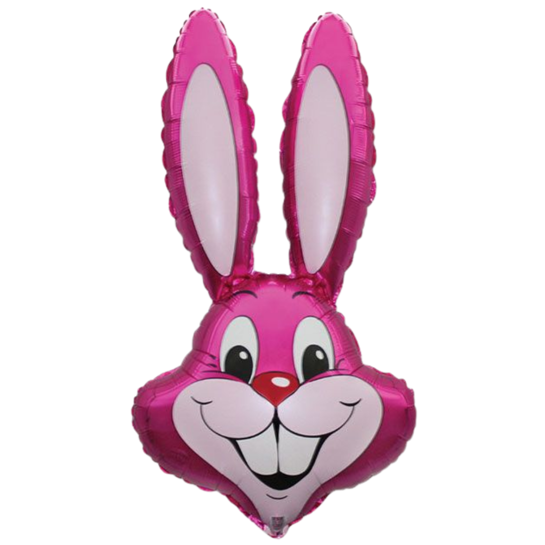 35" Lrg Shp Flexmetal Bunny Rabbit Head Fuchsia