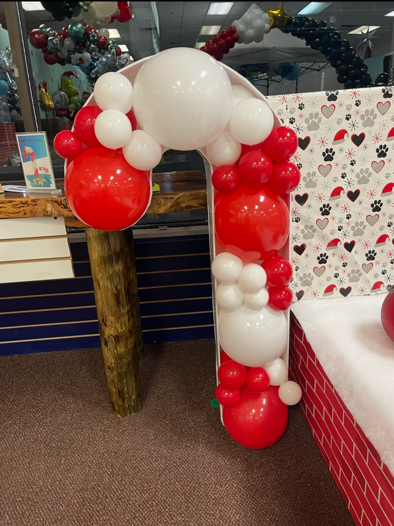 Candy Cane Balloon Mosaic