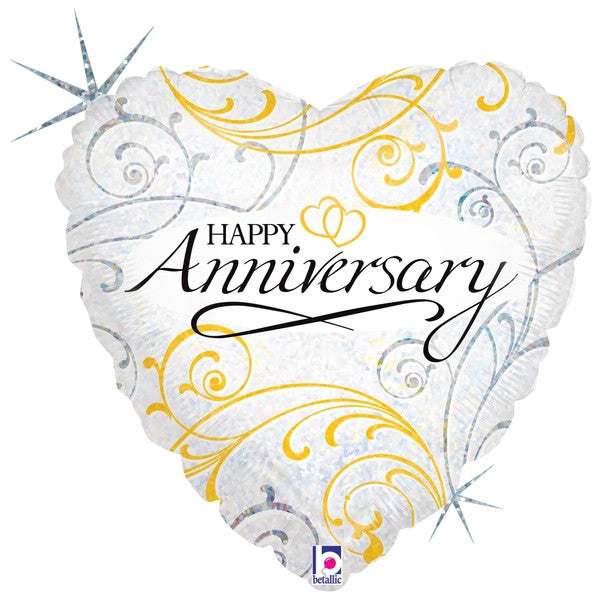 18"S Happy Anniversary Filigree