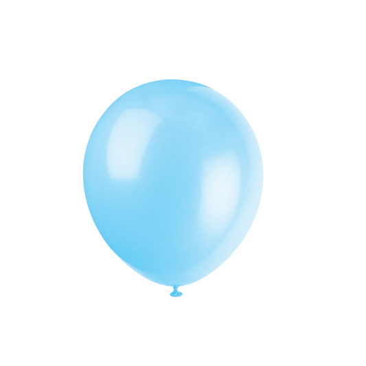 12" Latex Balloons 10ct- Baby Blue