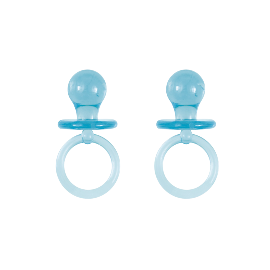 Blue Crystal Pacifier Favors 2" 4ct