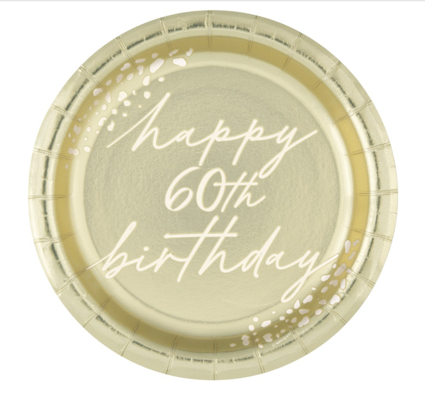 Happy 60th Birthday Cake Plates