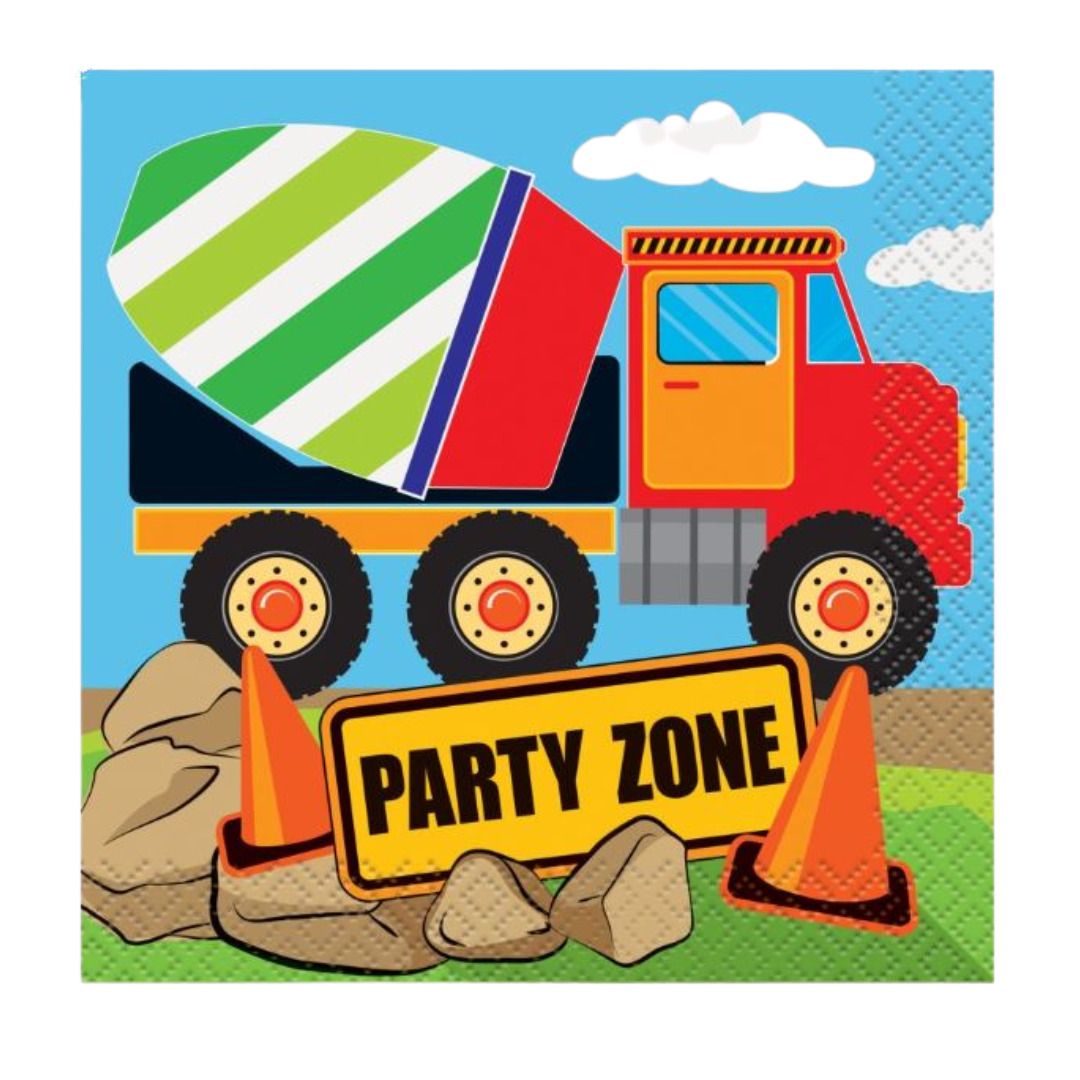 Construction Party Beverage Napkins 16ct
