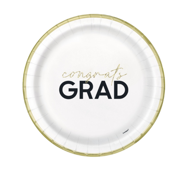 Party Grad "Congrats Grad" Round 9" Dinner Plates 8ct