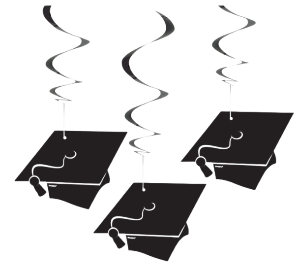 Grad Hanging Swirl Decorations 26" 3ct