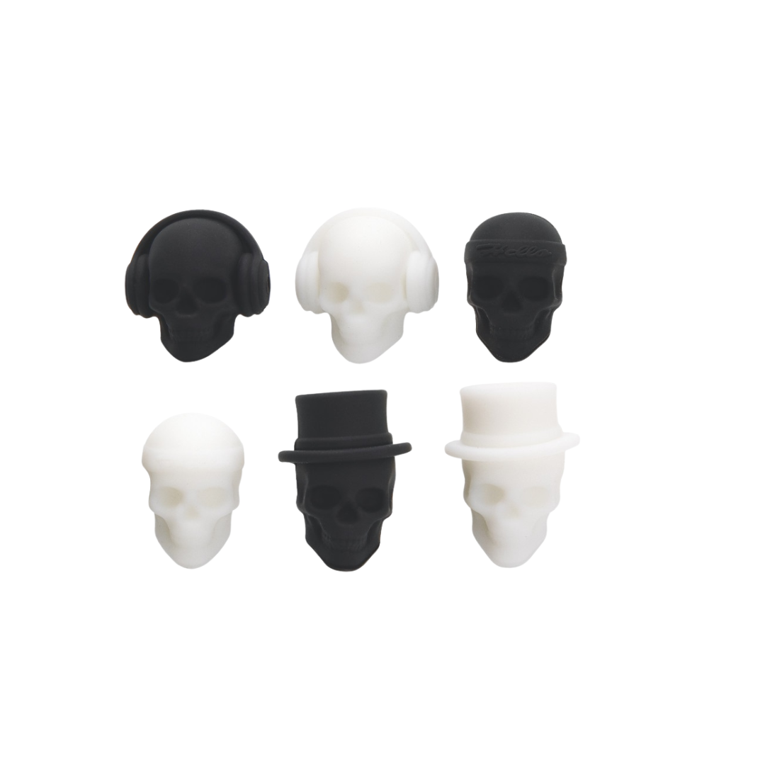 Skull Shaped Assorted Drink Markers 6ct
