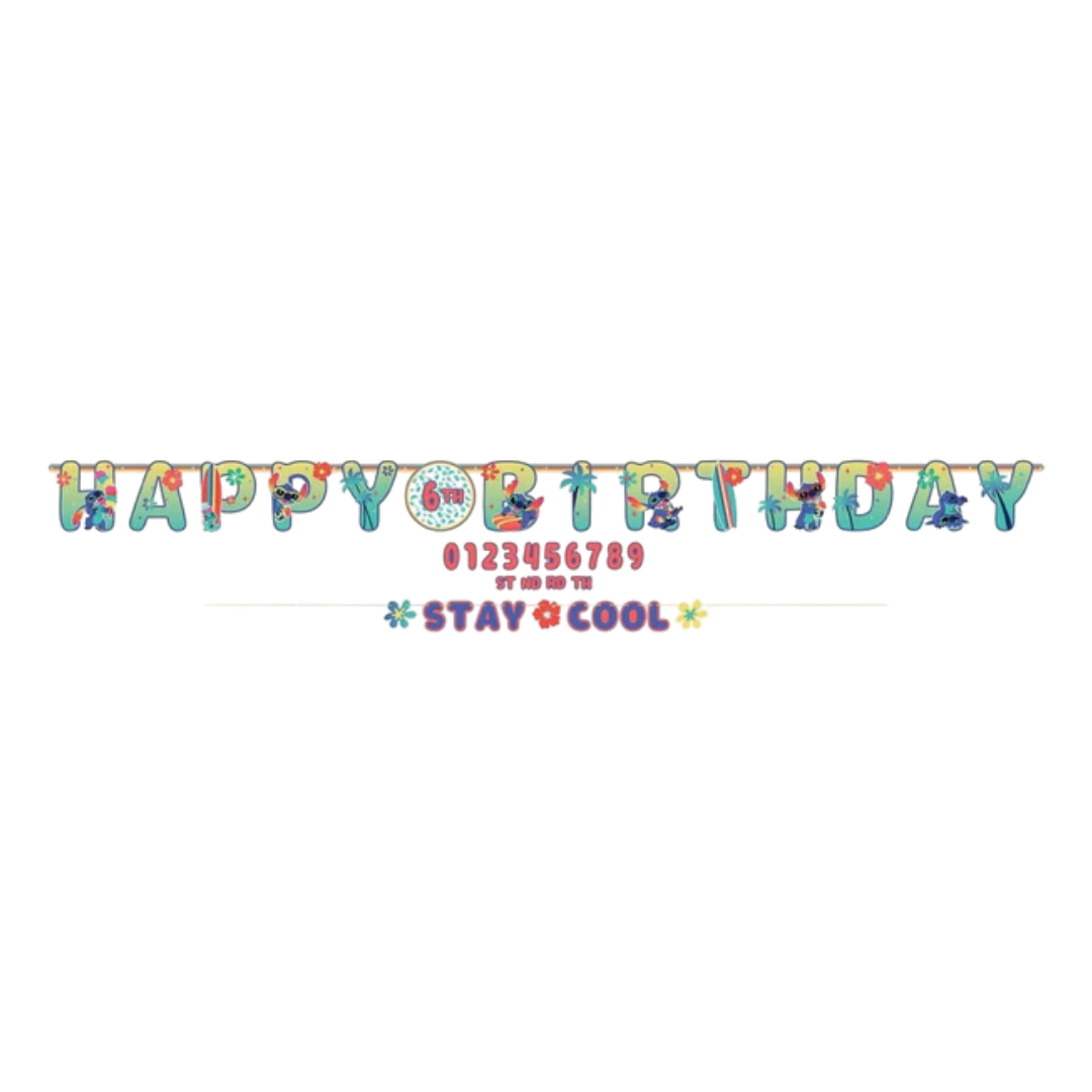 Stitch Customizable Happy Birthday Banner
