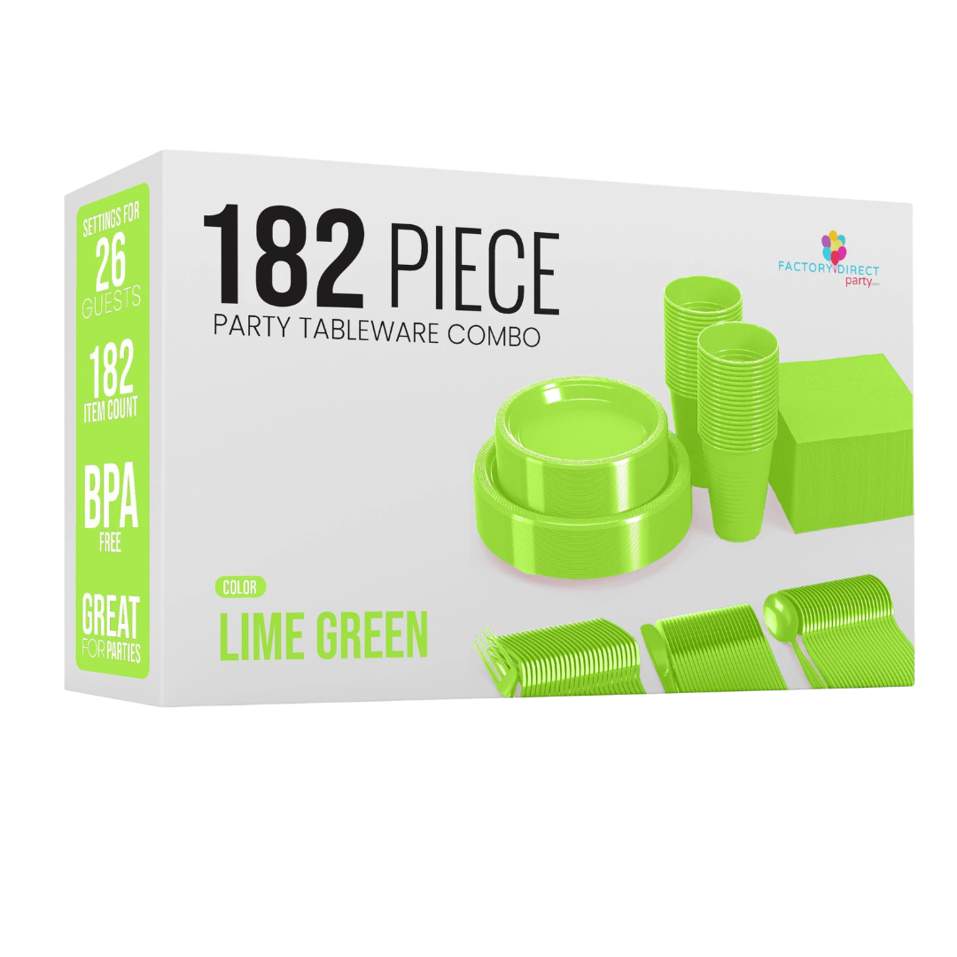Lime Green 182pc Tableware Combo