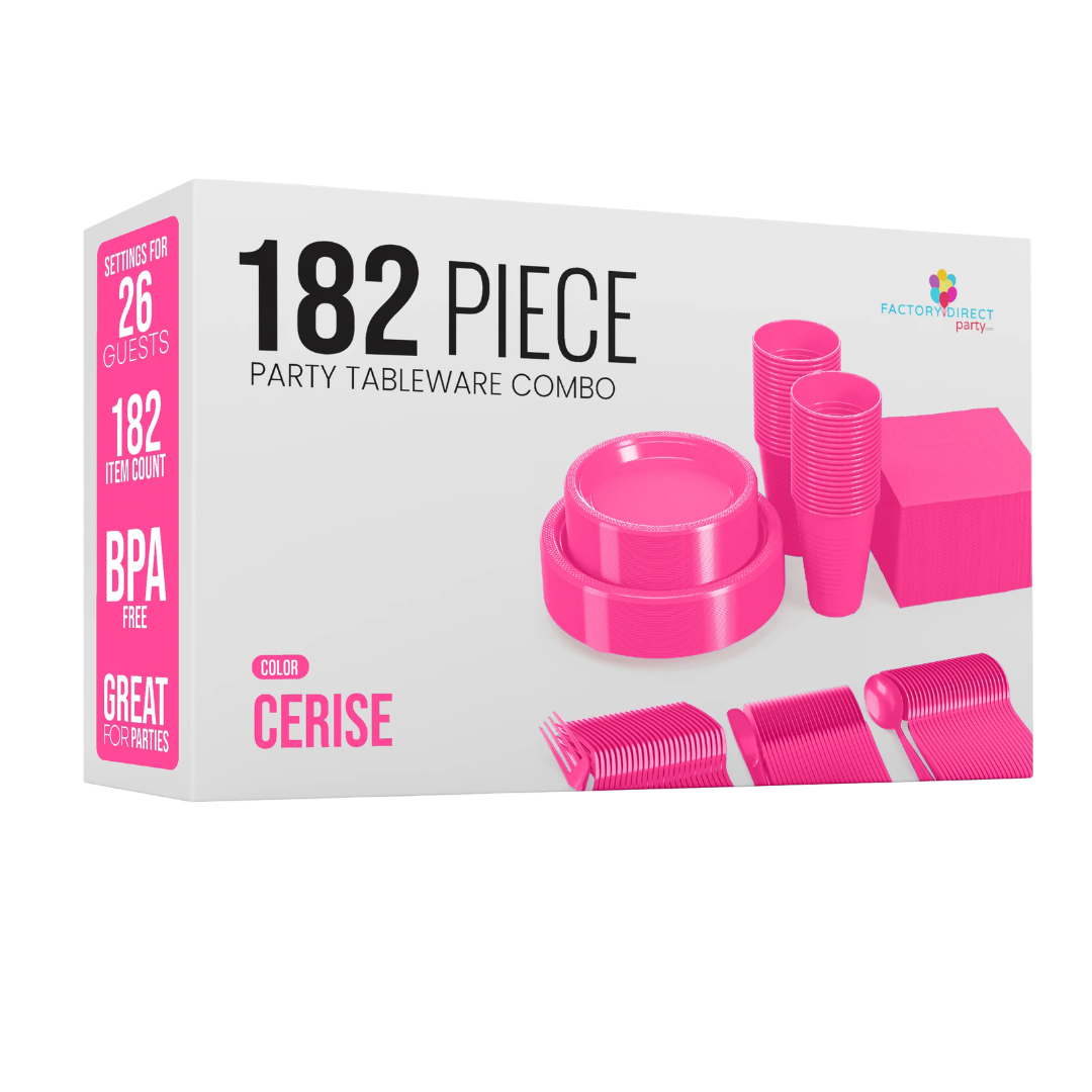 182pc Cerise Tableware Combo