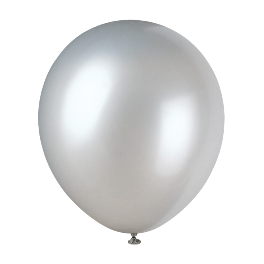 12" Latex Balloons 8ct - Silver