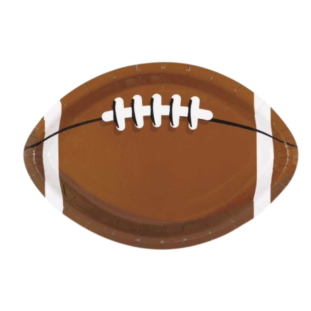 Game Face Football Football-Shaped 9.25" Plates 8ct