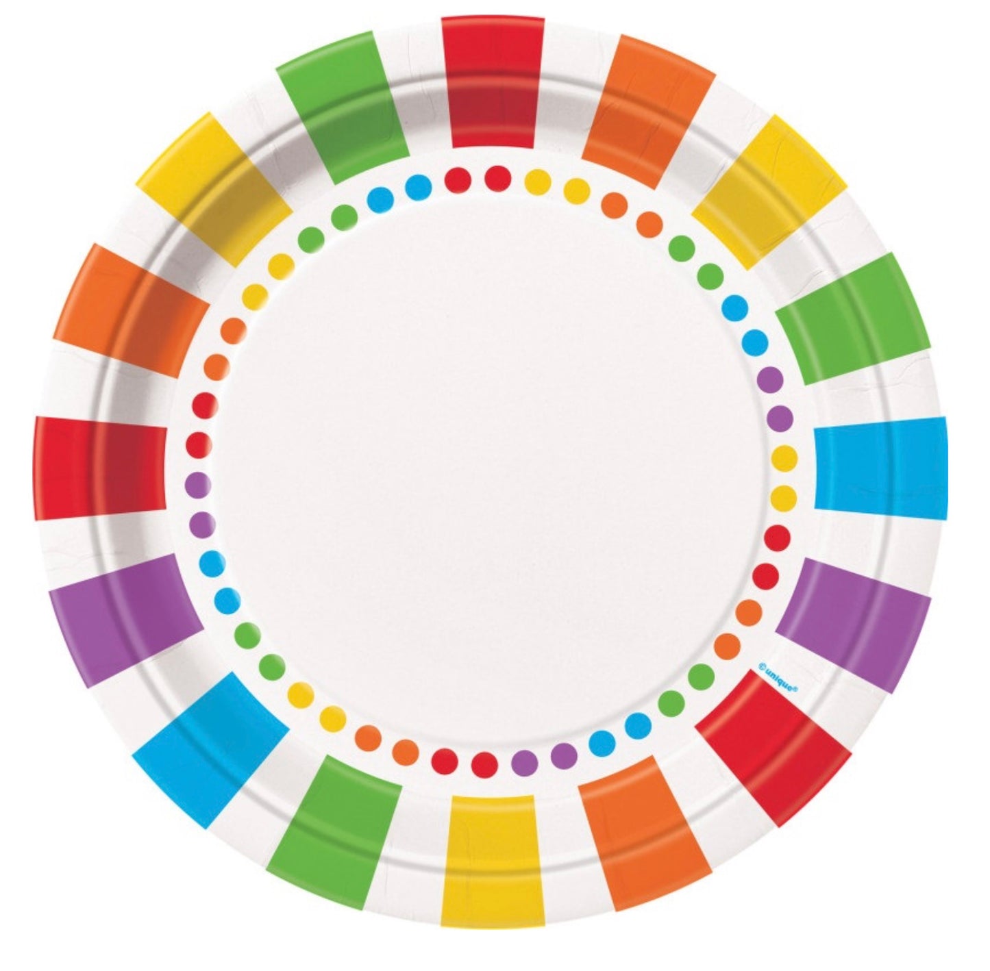 Rainbow Birthday Round 9" Dinner Plates 8ct