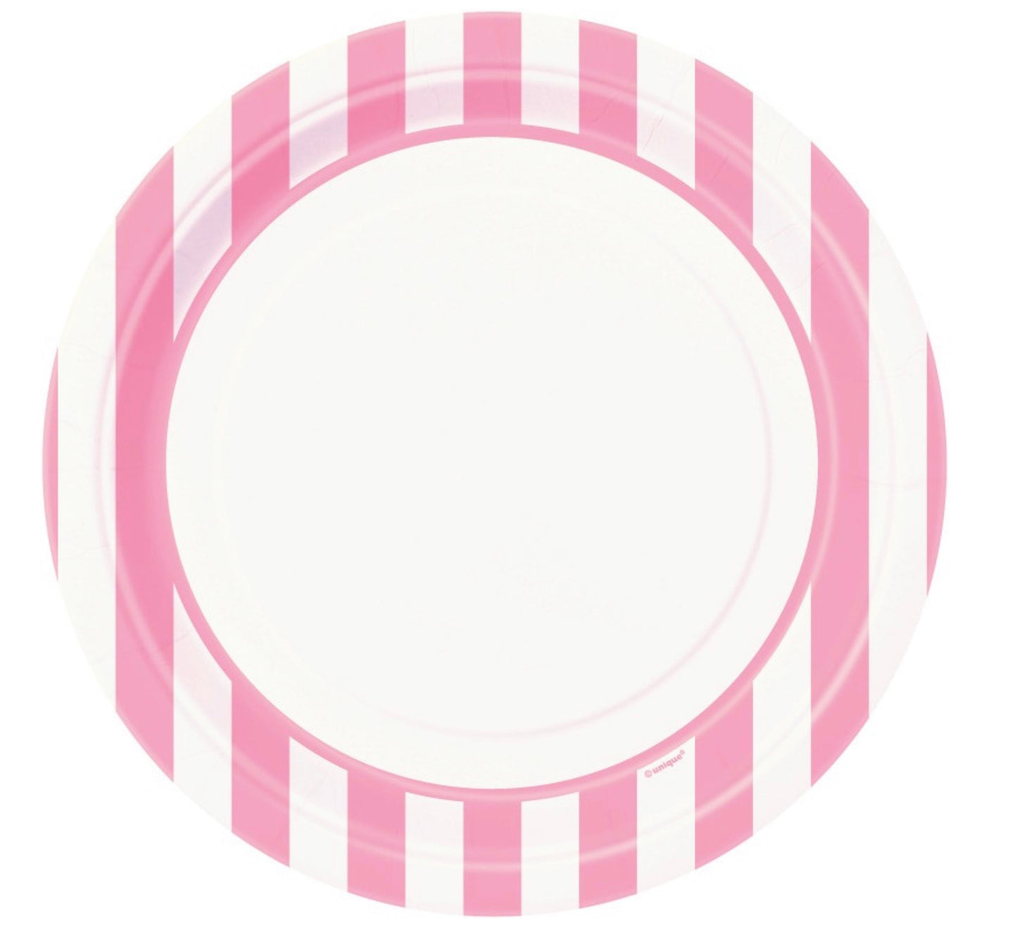 Lovely Pink Stripes Round 9" Dinner Plates 8ct