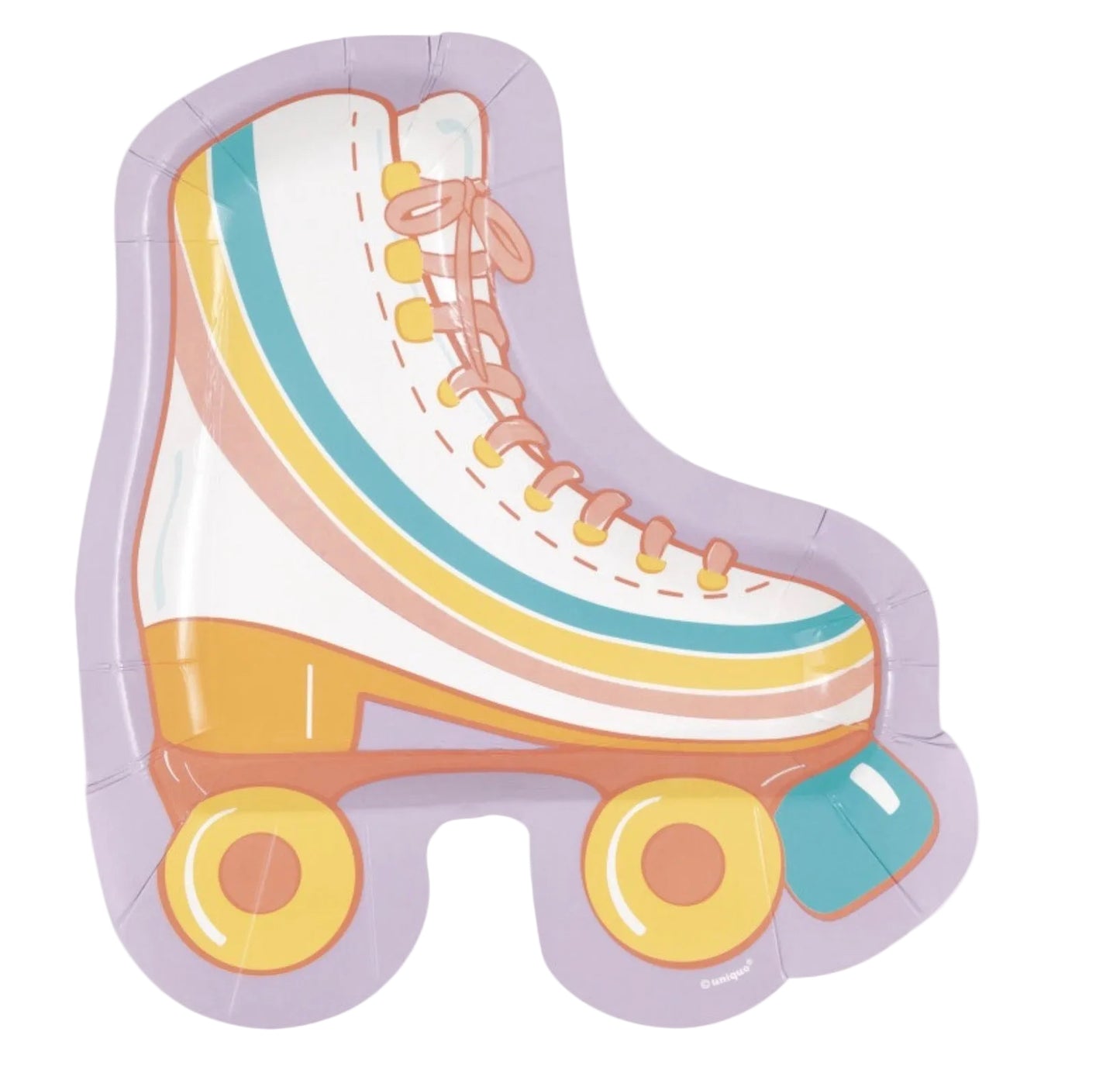 Rainbow Roller Skate Roller-Skate-Shaped 8.25" Plates 8ct