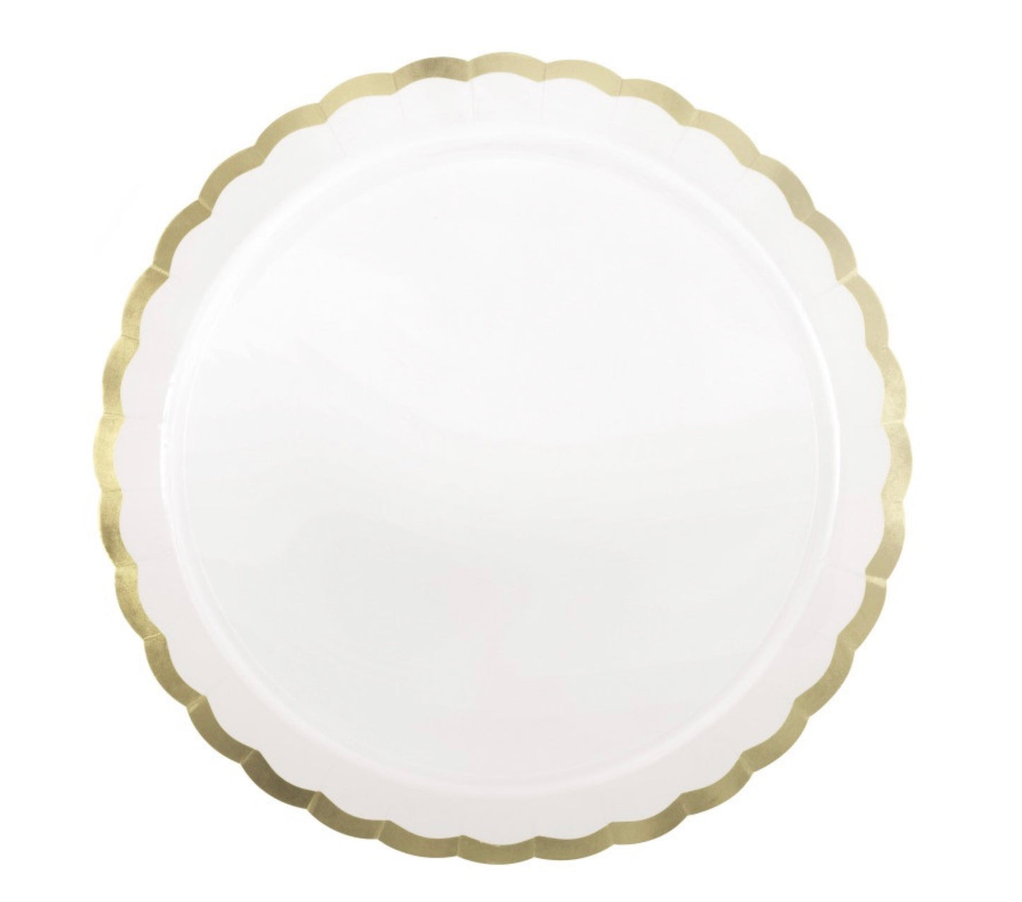 Fresh Daisy White & Gold Scalloped Edge 8.25" Dessert Plates 8ct - Foil Stamping