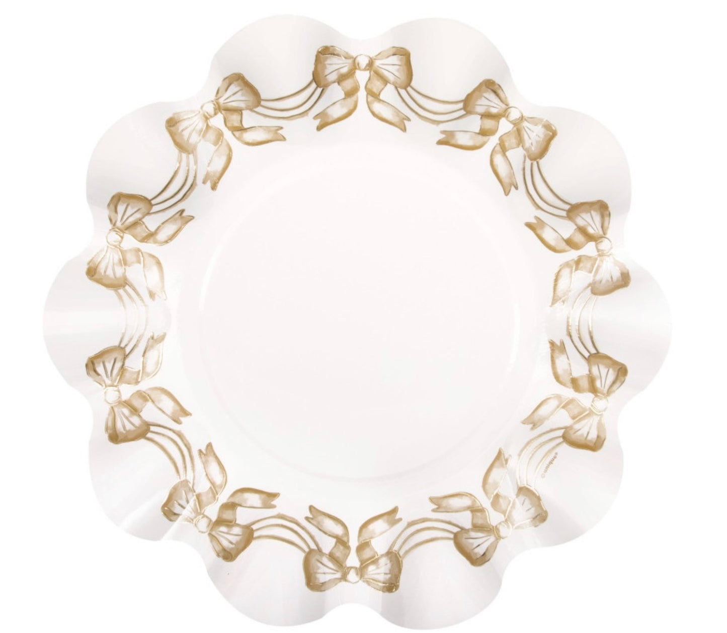 Gold Celebration Ruffle Edged 10" Dinner Plates 8ct - Foil Stamping