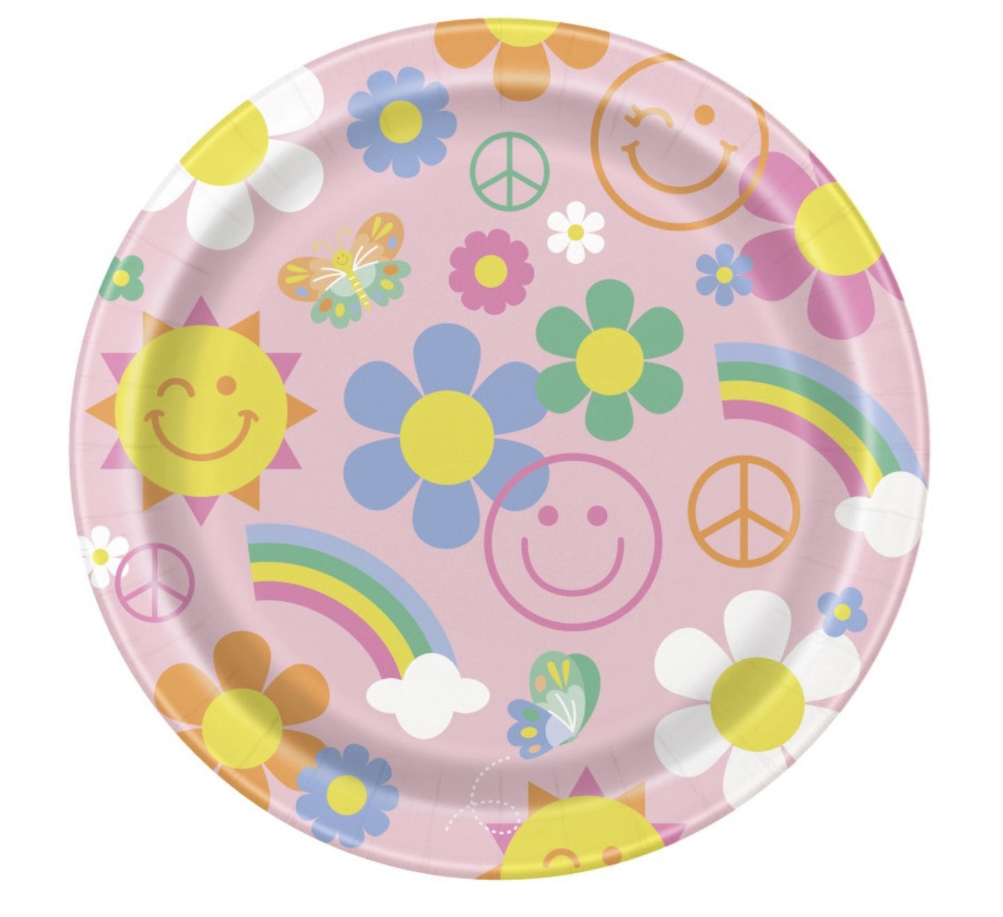 Groovy Birthday Round 9" Dinner Plates 8ct