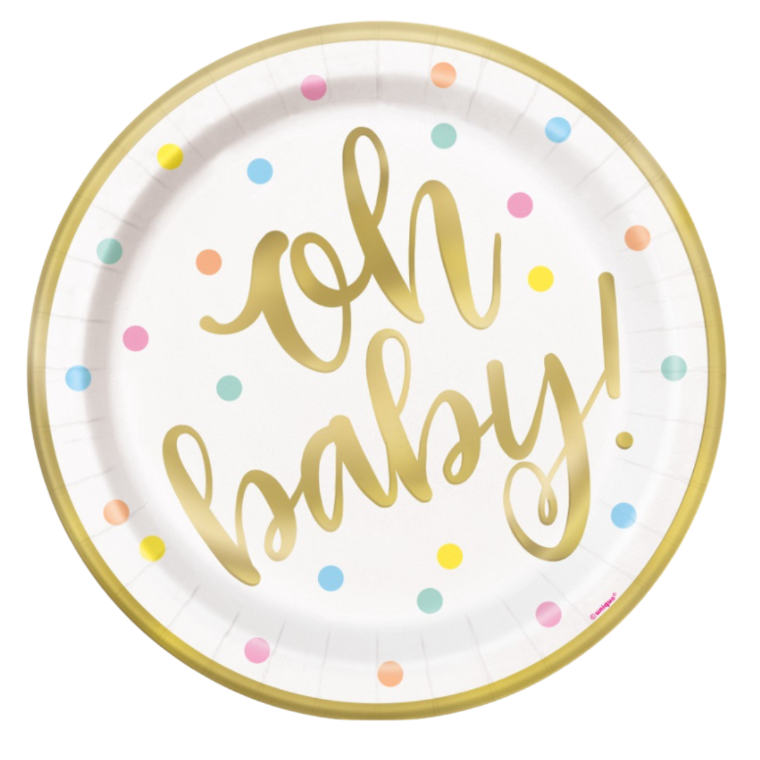 Gold Baby Shower 7" Plates