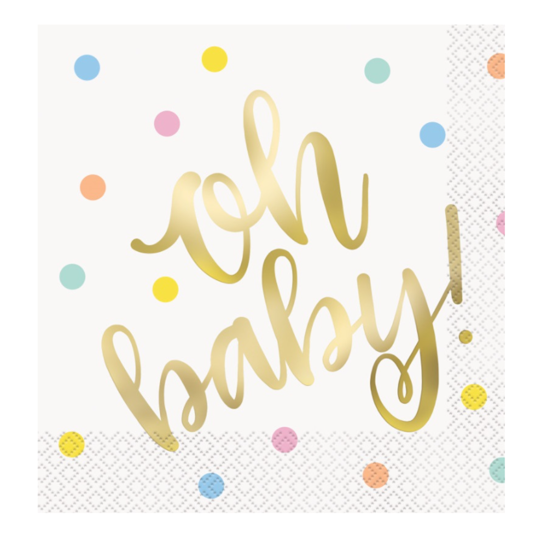 Gold Baby Shower Luncheon Napkins