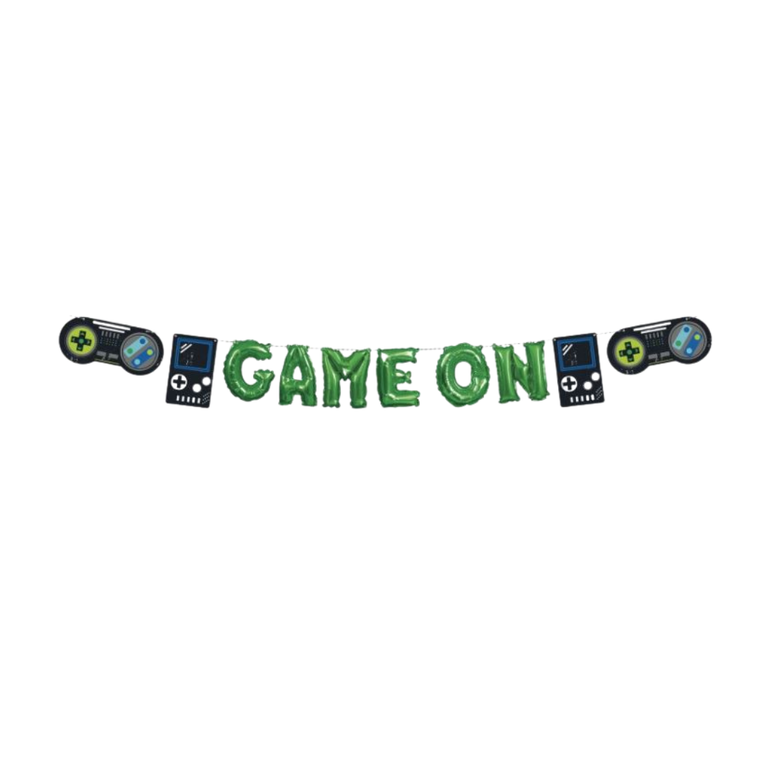 Gamer Birthday "Game On" Mini Foil Balloon Banner Kit