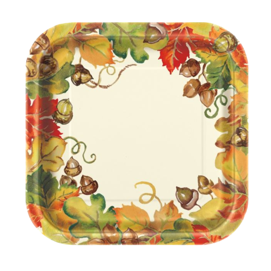 Harvest Pumpkins Square 7" Dessert Plates 10ct
