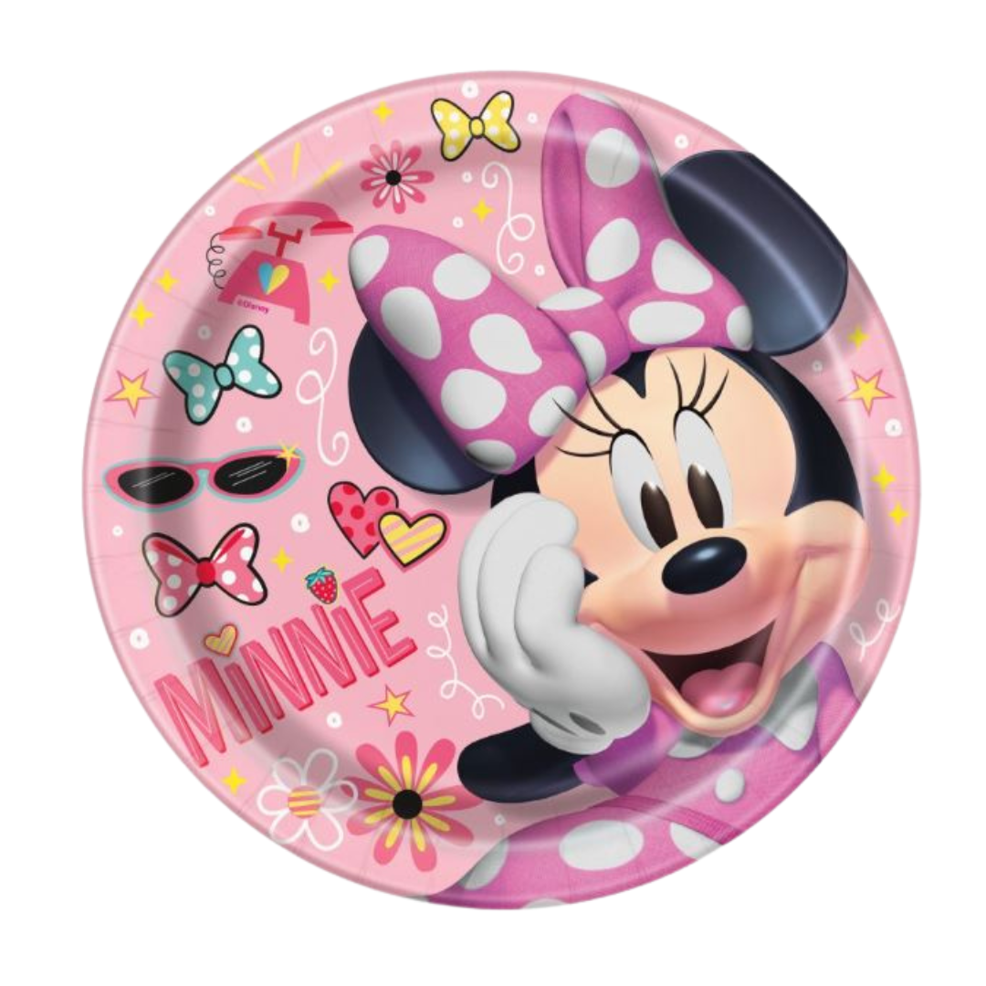 Disney Iconic Minnie Mouse Round 9" Dinner Plates 8ct