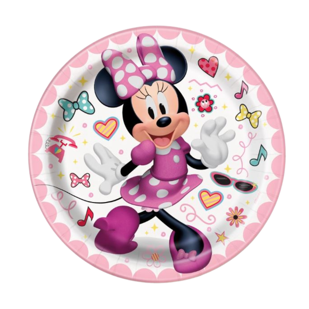Disney Iconic Minnie Mouse Round 7" Dessert Plates 8ct