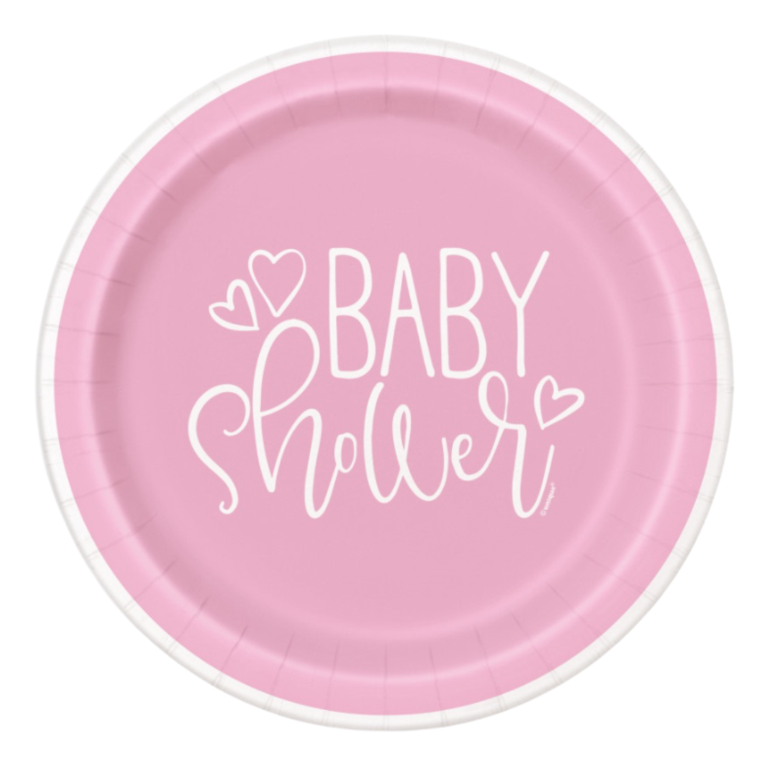 Pink Baby Shower 7" Plates