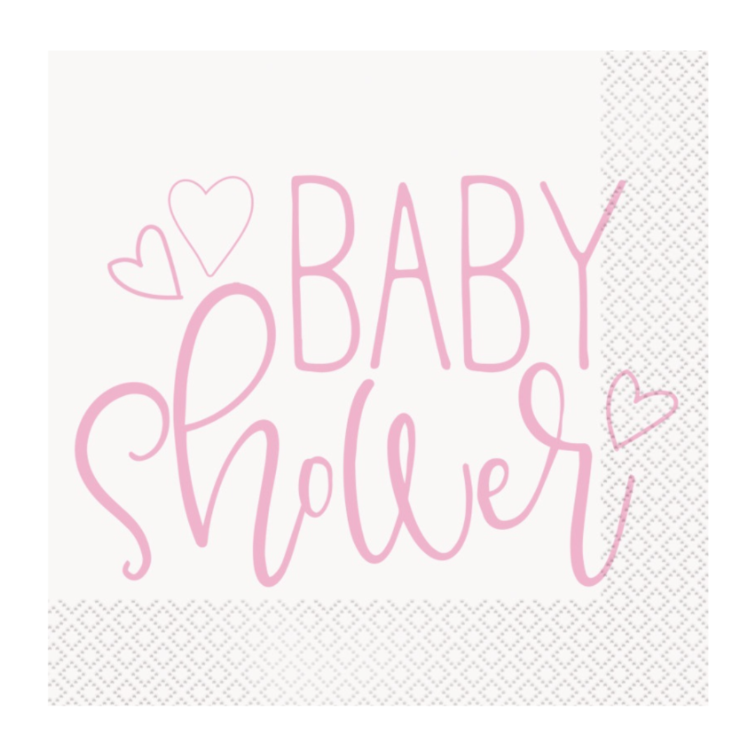 Pink Baby Shower Luncheon Napkins