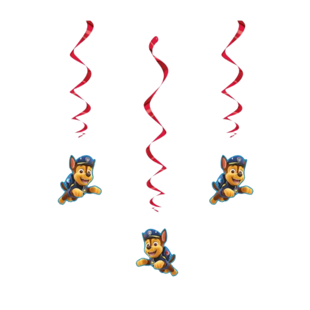 Paw Patrol Hanging Swirl Decorations 26" 3ct