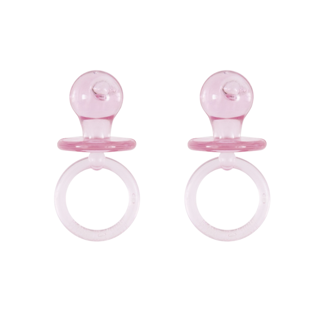 Pink Crystal Pacifier Favors 2" 4ct