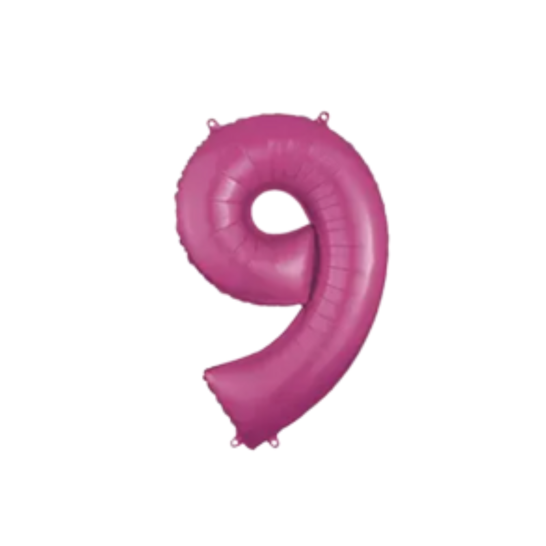 34" Pink Number Foil Balloons