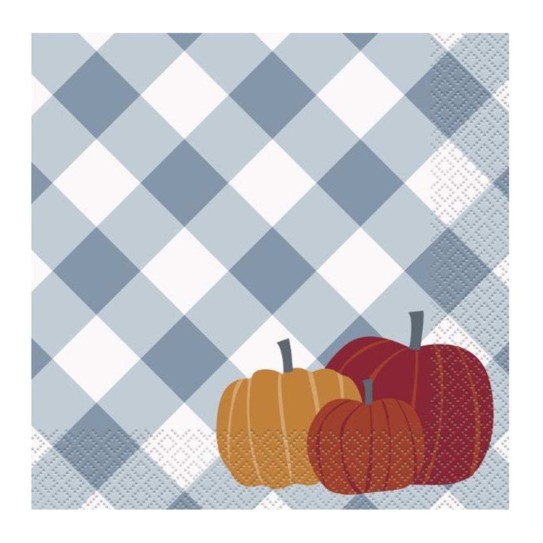Pumpkin & Gingham Luncheon Napkins 16ct