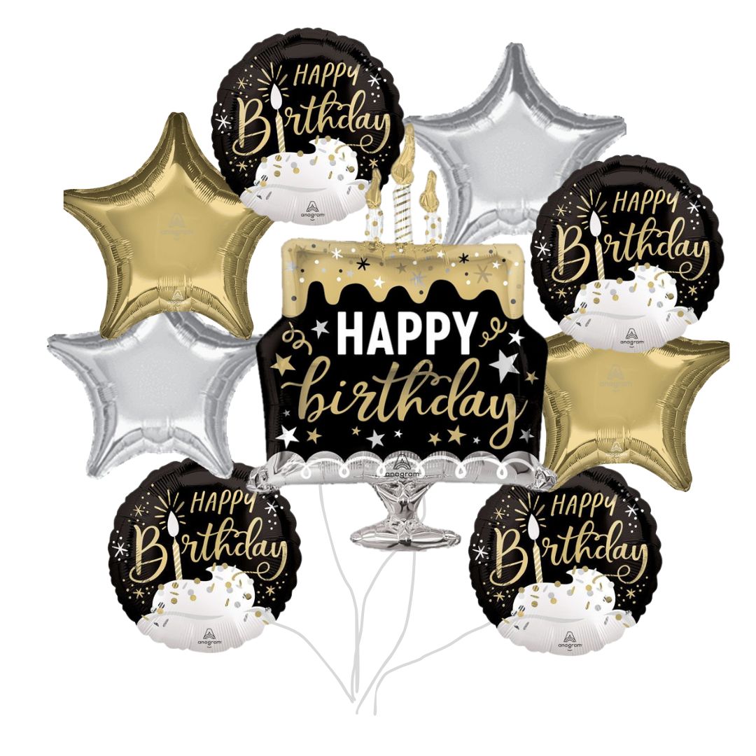 Gold & Black Birthday Wishes Bouquet