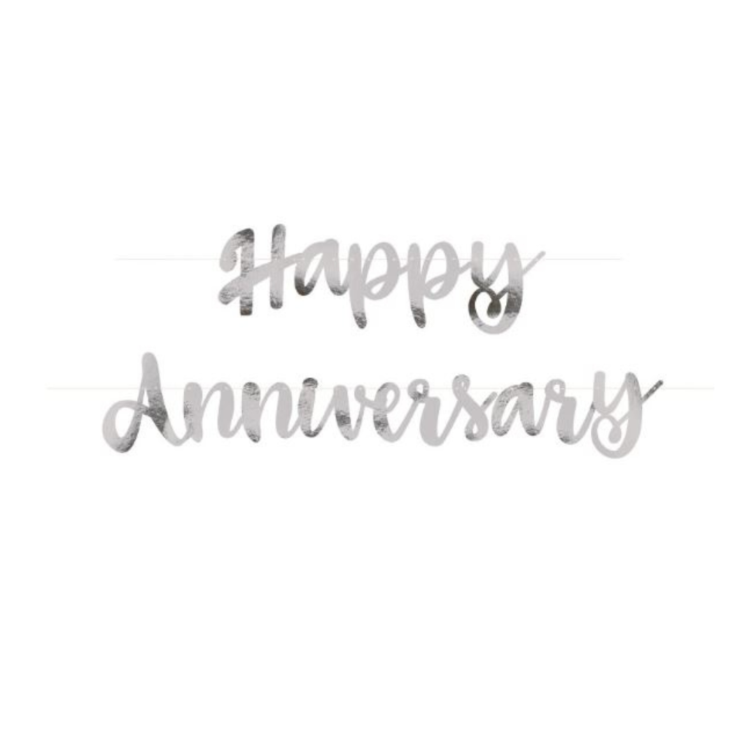 Script Foil "Happy Anniversary" Banner