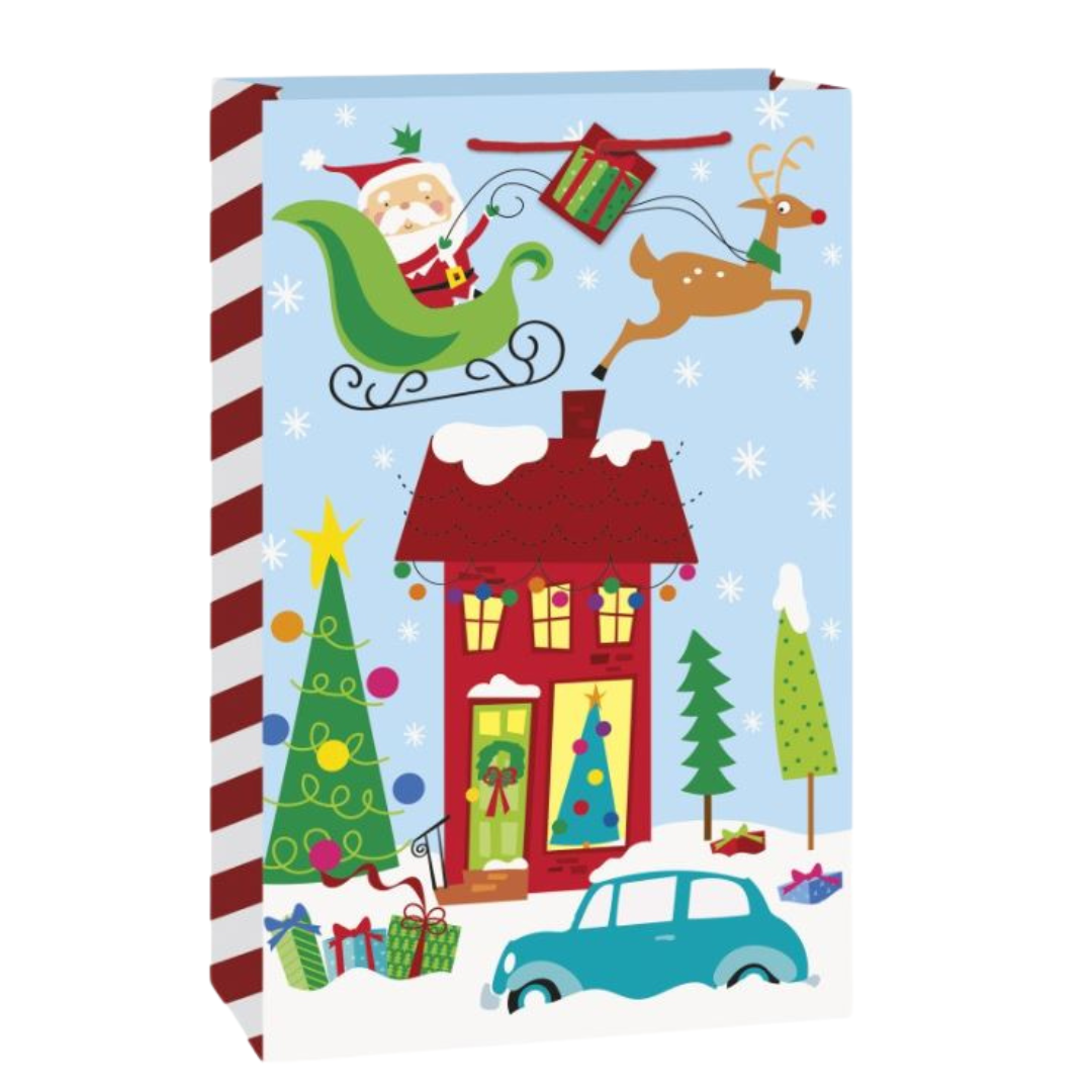 Colorful Santa Super Jumbo Gift Bag