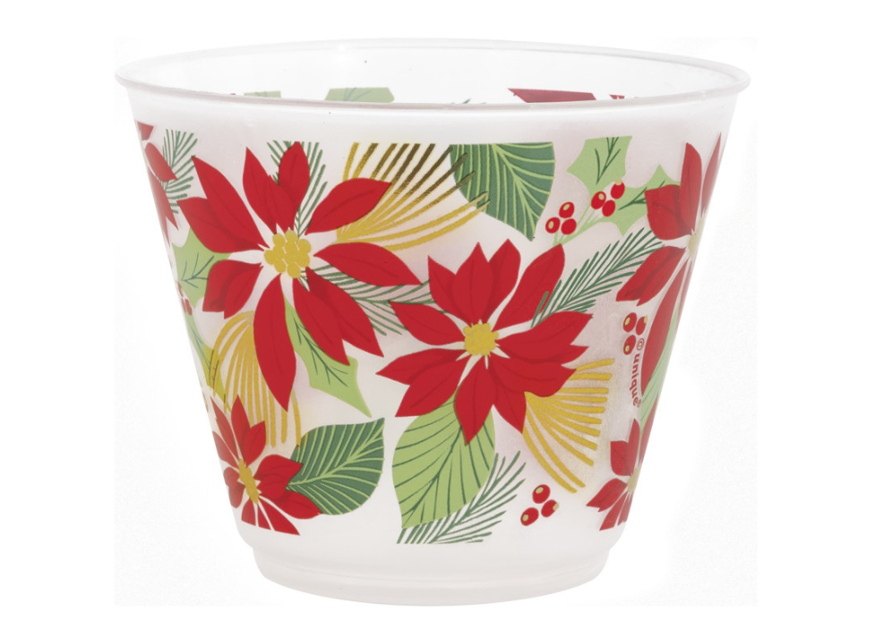 Blooming Holly 9oz Plastic Tumblers 8ct - Foil Stamping