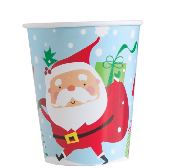 Colorful Santa 9oz Paper Cups 8ct