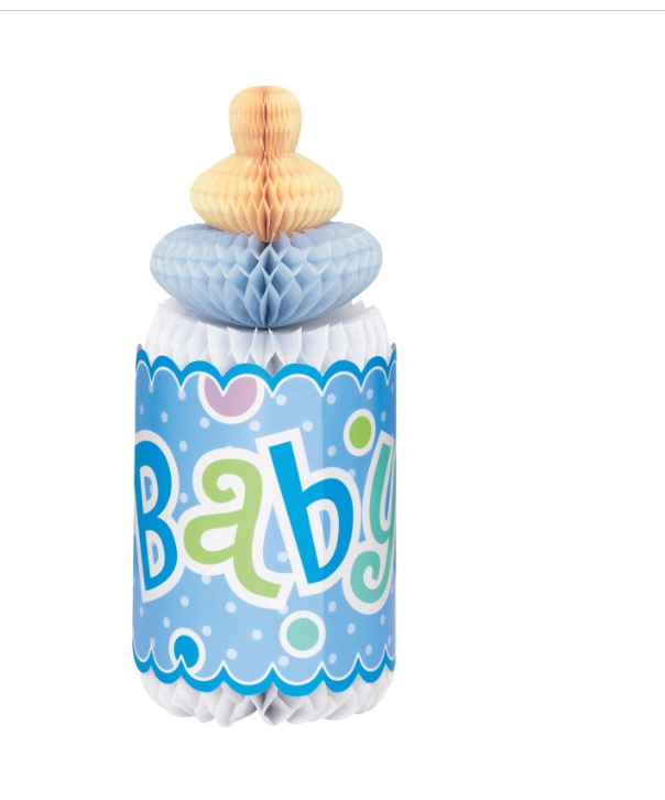 Blue Dots Baby Shower Bottle Shape