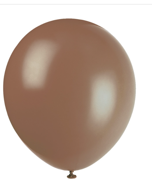 12" Latex Balloons 10ct - Brown