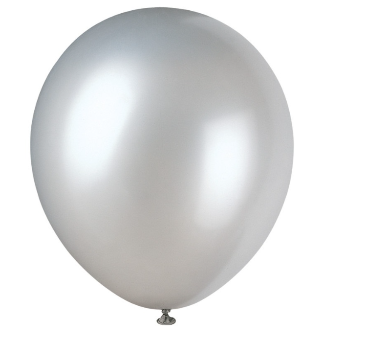 12" Latex Balloons 8ct - Silver