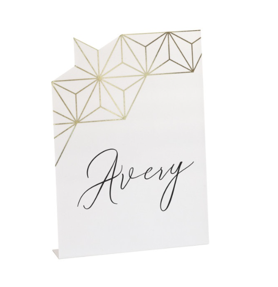 Modern Gold & Purple Place Cards 6ct